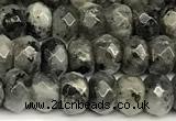 CRB5822 15 inches 4*6mm, 5*8mm, 6*10mm faceted rondelle black labradorite beads