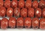 CRB5830 15 inches 4*6mm, 5*8mm faceted rondelle red jasper beads