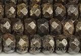 CRB5832 15 inches 4*6mm, 5*8mm, 6*10mm faceted rondelle bronzite beads