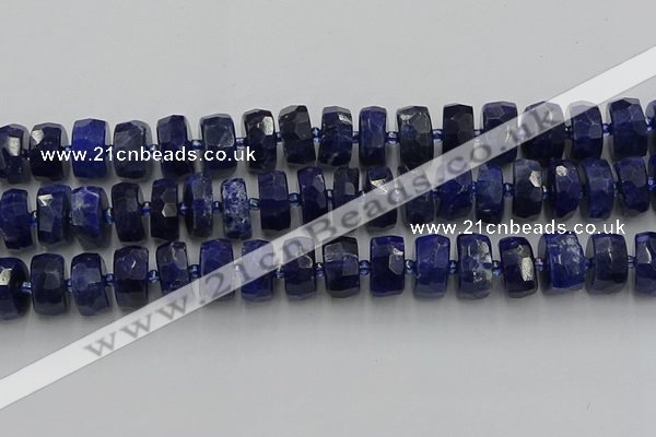 CRB585 15.5 inches 8*18mm faceted rondelle sodalite beads