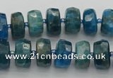 CRB590 15.5 inches 7*12mm faceted rondelle apatite beads