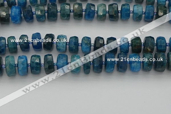 CRB593 15.5 inches 8*18mm faceted rondelle apatite beads