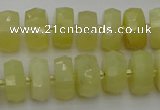 CRB605 15.5 inches 6*10mm faceted rondelle yellow opal beads