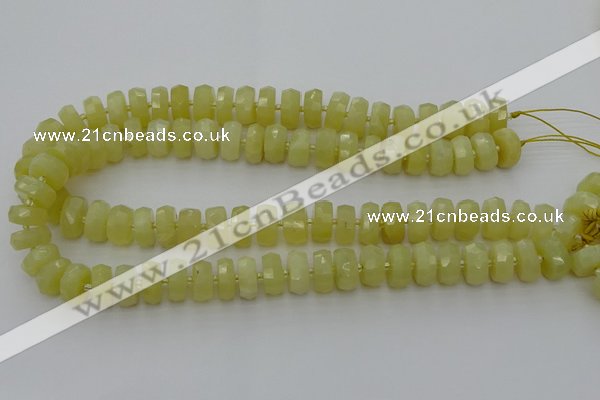 CRB605 15.5 inches 6*10mm faceted rondelle yellow opal beads