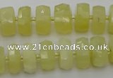 CRB607 15.5 inches 8*14mm faceted rondelle yellow opal beads