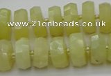 CRB608 15.5 inches 8*16mm faceted rondelle yellow opal beads