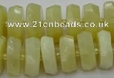 CRB609 15.5 inches 8*18mm faceted rondelle yellow opal beads