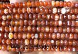 CRB6118 15 inches 4*6mm faceted rondelle red banded agate beads