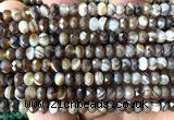 CRB6121 15 inches 4*6mm faceted rondelle coffee banded agate beads