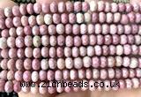 CRB6135 15 inches 4*6mm faceted rondelle pink wooden jasper beads