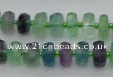 CRB615 15.5 inches 7*12mm faceted rondelle fluorite beads