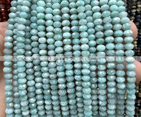 CRB6161 15 inches 4*6mm faceted rondelle amazonite beads