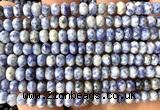 CRB6162 15 inches 4*6mm faceted rondelle blue spot stone beads