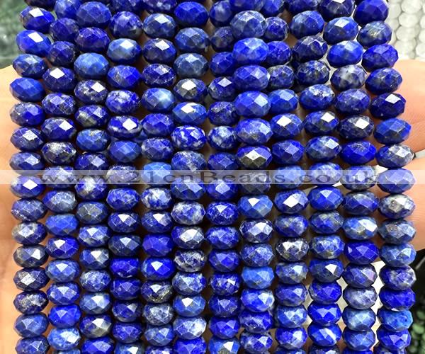 CRB6164 15 inches 4*6mm faceted rondelle lapis lazuli beads
