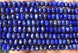 CRB6164 15 inches 4*6mm faceted rondelle lapis lazuli beads