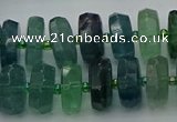 CRB617 15.5 inches 8*16mm faceted rondelle fluorite beads