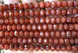 CRB6212 15 inches 5*8mm faceted rondelle red agate beads