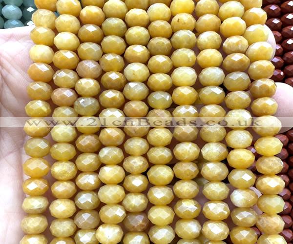 CRB6234 15 inches 5*8mm faceted rondelle yellow jade beads