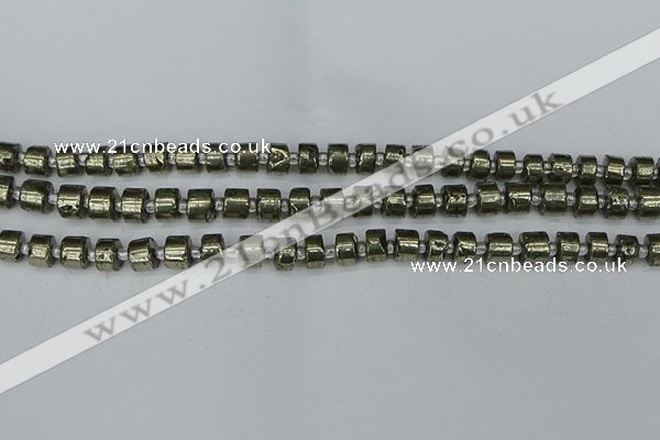 CRB624 15.5 inches 5*8mm tyre pyrite gemstone beads