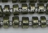 CRB625 15.5 inches 6*10mm tyre pyrite gemstone beads