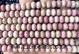 CRB6251 15 inches 5*8mm faceted rondelle pink wooden jasper beads