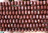 CRB6253 15 inches 5*8mm faceted rondelle red jasper beads