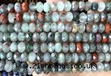 CRB6255 15 inches 5*8mm faceted rondelle blood jasper beads