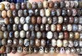 CRB6259 15 inches 5*8mm faceted rondelle wooden jasper beads