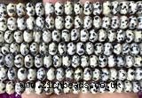 CRB6264 15 inches 5*8mm faceted rondelle dalmatian jasper beads