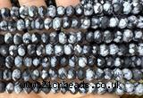 CRB6272 15 inches 5*8mm faceted rondelle snowflake obsidian beads