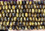 CRB6275 15 inches 5*8mm faceted rondelle yellow tiger eye beads