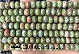 CRB6281 15 inches 5*8mm faceted rondelle unakite beads wholesale