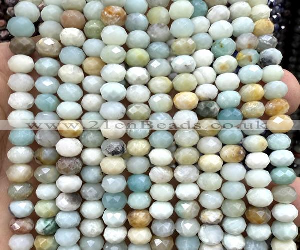 CRB6285 15 inches 5*8mm faceted rondelle colorful amazonite beads