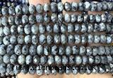 CRB6292 15 inches 5*8mm faceted rondelle black labradorite beads