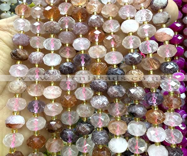 CRB6305 6*10mm faceted rondelle colorful quartz beads