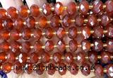 CRB6312 15 inches 6*10mm faceted rondelle red agate beads