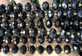 CRB6314 15 inches 6*10mm faceted rondelle black agate beads