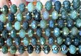 CRB6316 15 inches 6*10mm faceted rondelle moss agate beads
