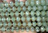 CRB6334 15 inches 6*10mm faceted rondelle green aventurine jade beads