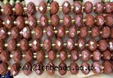 CRB6342 15 inches 6*10mm faceted rondelle red jasper beads