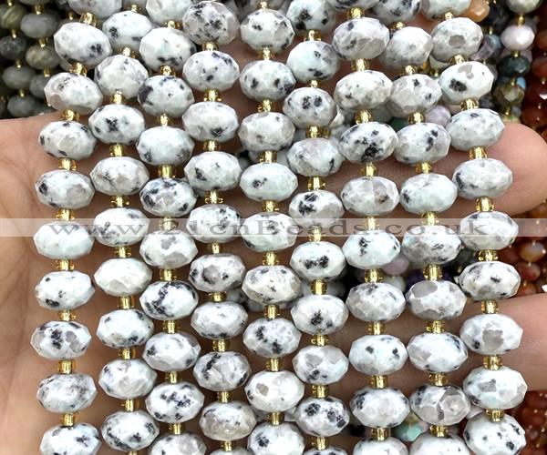CRB6351 15 inches 6*10mm faceted rondelle sesame jasper beads