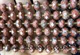 CRB6352 15 inches 6*10mm faceted rondelle red sesame jasper beads
