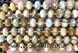 CRB6353 15 inches 6*10mm faceted rondelle picture jasper beads