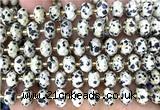 CRB6354 15 inches 6*10mm faceted rondelle dalmatian jasper beads