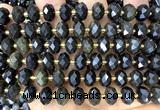 CRB6361 15 inches 6*10mm faceted rondelle golden obsidian beads