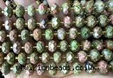 CRB6369 15 inches 6*10mm faceted rondelle unakite beads