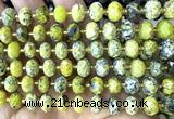 CRB6372 15 inches 6*10mm faceted rondelle yellow turquoise beads