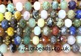 CRB6385 15 inches 6*10mm faceted rondelle colorful gemstone beads