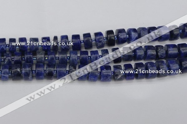 CRB641 15.5 inches 7*14mm tyre sodalite gemstone beads