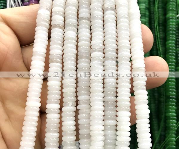 CRB6510 15 inches 2*6mm rondelle white jade beads wholesale